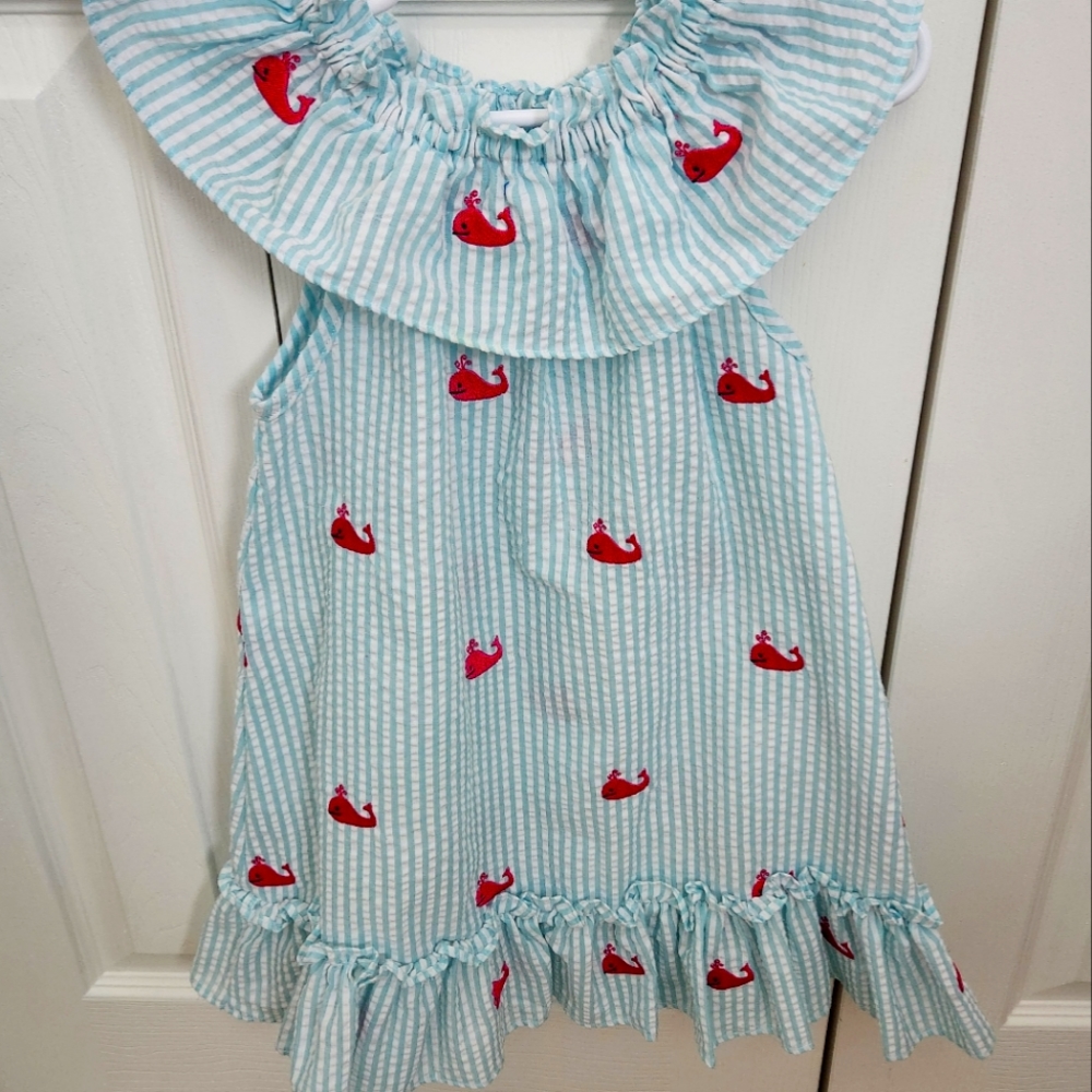 Seersucker Whale Dress